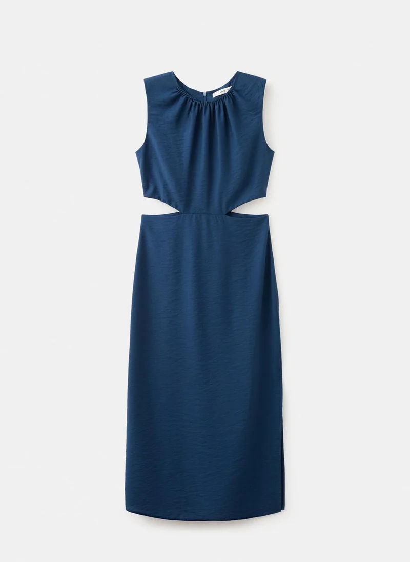 MANGO Crinkled-effect dress with cut-out